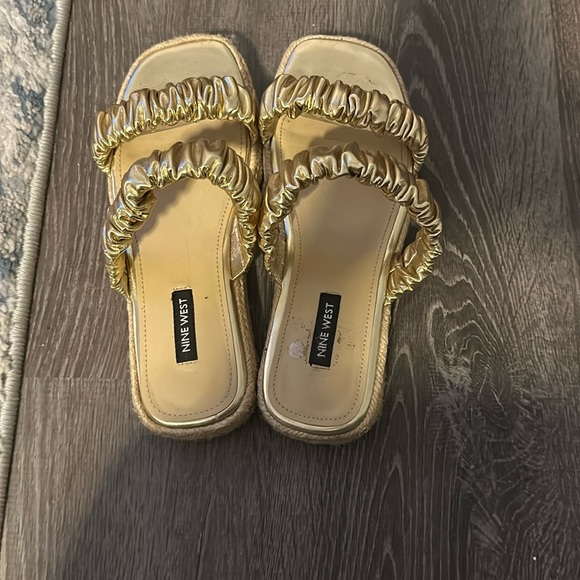 Nine West Shoes - Nine West Gold Espadrille Sandals